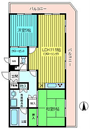 ファミーユ豊玉 2LDKの間取図画像