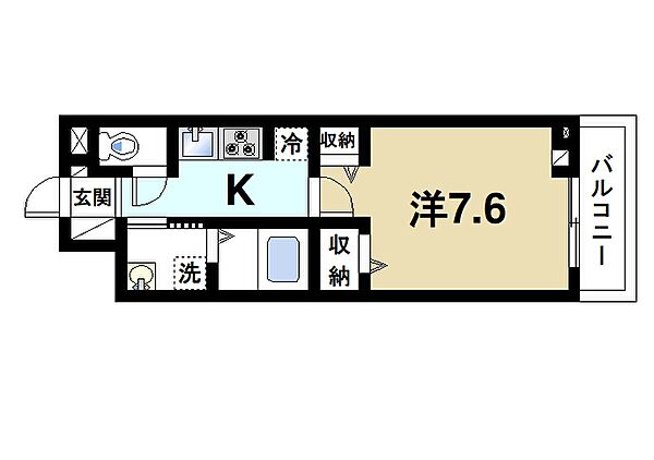 奈良県生駒市辻町(賃貸アパート1K・2階・27.02㎡)の写真 その2