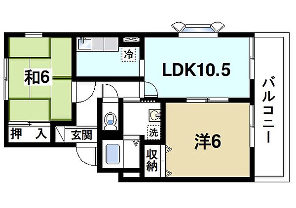 奈良県大和郡山市代官町(賃貸アパート2LDK・3階・55.91㎡)の写真 その2