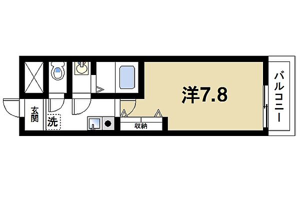 奈良県奈良市三碓2丁目(賃貸マンション1K・4階・25.52㎡)の写真 その2