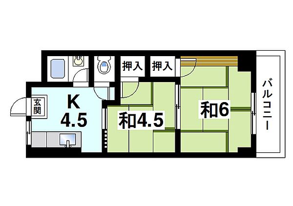 奈良県奈良市杉ヶ町(賃貸マンション2K・3階・32.00㎡)の写真 その2