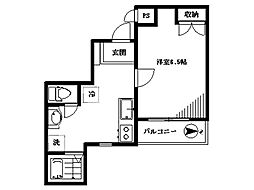 シティプラザ荻窪 2階1Kの間取り