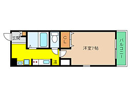 ヒュース王子公園 1Kの間取図画像