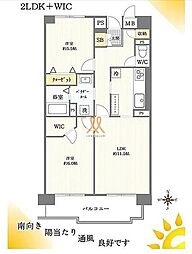 東京メトロ日比谷線 南千住駅 徒歩14分の賃貸マンション 5階2LDKの間取り