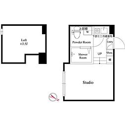 東京メトロ千代田線 北千住駅 徒歩9分の賃貸アパート 1階ワンルームの間取り