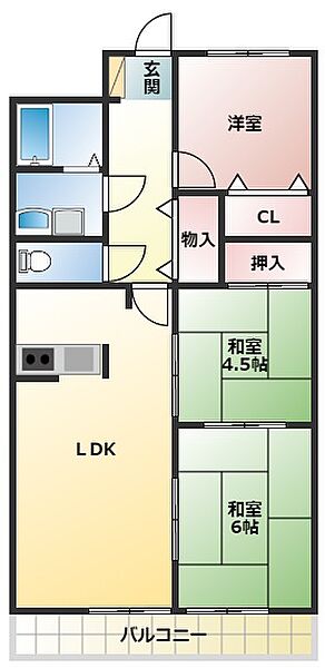 クレンツ海南 604｜和歌山県海南市日方(賃貸マンション3LDK・6階・68.04㎡)の写真 その2