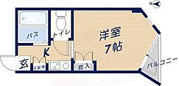 エンゼルハイツ桜町 1Kの間取図画像