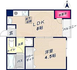 メゾンdeソレイユ 1LDKの間取図画像