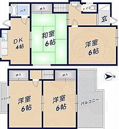 新池島町1丁目戸建 2階4Kの間取り