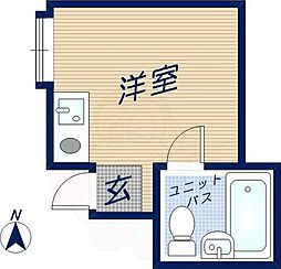 ルネスト末広 1階ワンルームの間取り