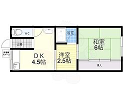 山本文化 2DKの間取図画像