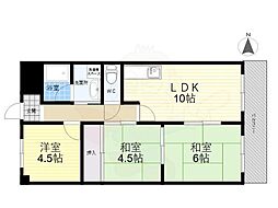 ソレアード東鴻池 3LDKの間取図画像