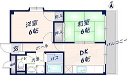 ヤマキヨハイツ 2DKの間取図画像