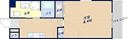 第10美和マンション 8階1Kの間取り