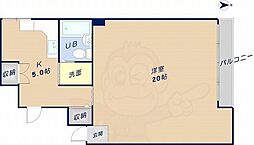 ダイヤモンドキープビル 2階1Kの間取り