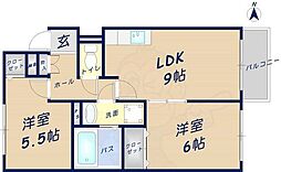 グリーンヒル 2DKの間取図画像