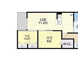 ベネフィス東石切公園 1SLDKの間取図画像