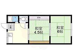 大喜多マンション 2DKの間取図画像