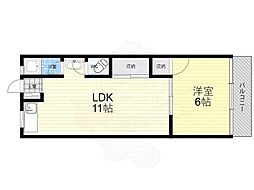 八栄マンション 1LDKの間取図画像