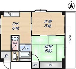 KTコスモ 2DKの間取図画像