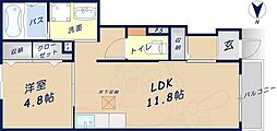 グロースハイツ新石切2 1LDKの間取図画像