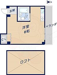 KTハイツ ワンルームの間取図画像