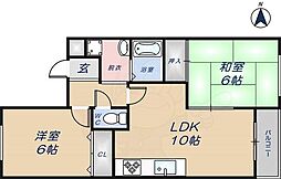 ヴィラ吉田 2LDKの間取図画像