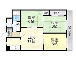サンヴェール新池 3LDKの間取図画像