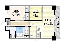 ヴィルヌーブS・K・H 1SLDKの間取図画像