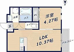 メゾンエクレール 1LDKの間取図画像