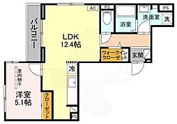 アビテ末広 1LDKの間取図画像