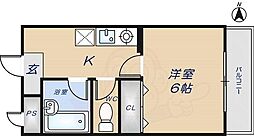 パルテカワサキ 1Kの間取図画像