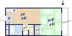ディアコートティアラ 1DKの間取図画像