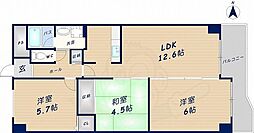 美杜里ハイム 3LDKの間取図画像