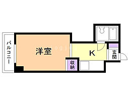 ロイヤル宮の森 ワンルームの間取図画像