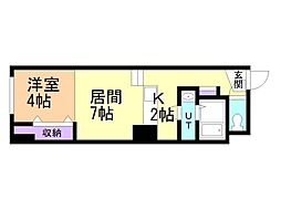 パークヒルズ中央12 10階1LDKの間取り