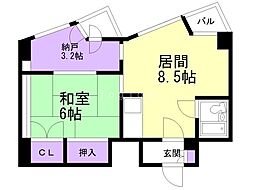 プライムパーク円山公園 1SLDKの間取図画像