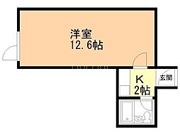 札幌市営南北線 中島公園駅 徒歩3分の賃貸マンション 8階1Kの間取り