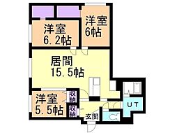 レブニーズ ザ・レジデンス 宮の森 3LDKの間取図画像