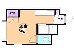 カントリーまるやま 2階ワンルームの間取り