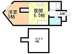ガーデンアベニュー19 1DKの間取図画像