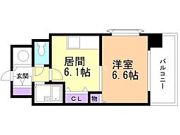 トーワ・ビルデンス 1DKの間取図画像