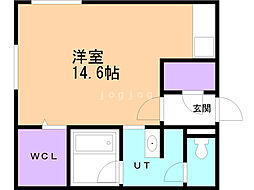 Ｆｉｎｅｓｔ　08　ＢＬＤ 2階ワンルームの間取り