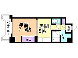 札幌市営南北線 すすきの駅 徒歩7分の賃貸マンション 7階1DKの間取り