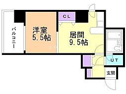 ライオンズマンション植物園第2 302 3階1LDKの間取り