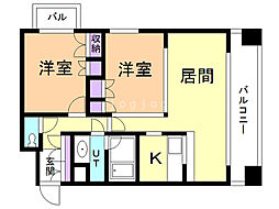 グランカーサ裏参道 3階2LDKの間取り