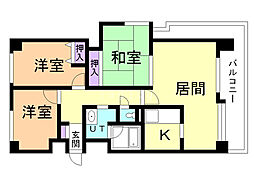 アルファスクエア円山(旧パレドール円山) 6階3LDKの間取り