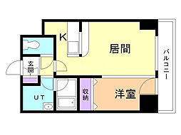 シティコート北一条 7階1LDKの間取り