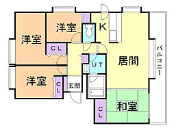 107松井ビル 4LDKの間取図画像