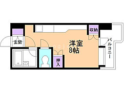 サンシャイン・シティー21 8階ワンルームの間取り